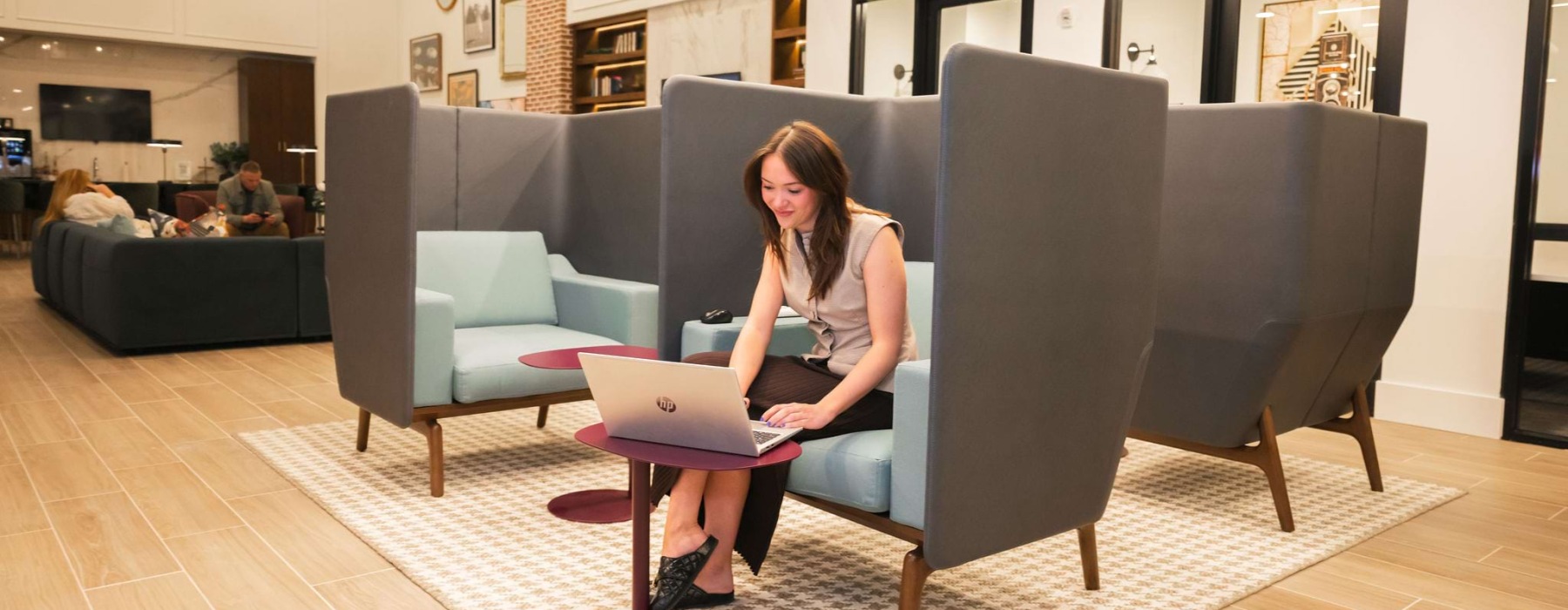 woman in co-working space